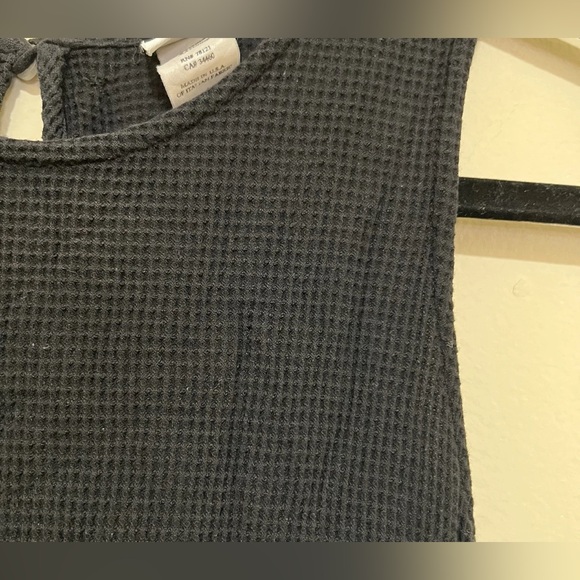 Vintage Eileen Fisher PM Black Waffle Knit Keyhole Sleeveless Midi Dress Women - Picture 3 of 9